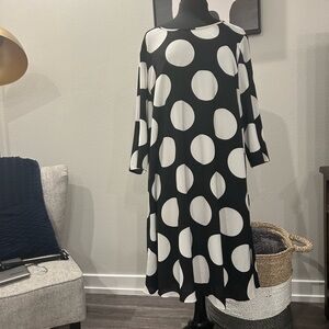 Black and white polkadot dress